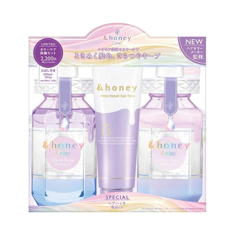 &HONEY Colour Control Repair Reduced Weight Shampoo (300 mL) + treatment (305 g) + hair pack (130 g)
