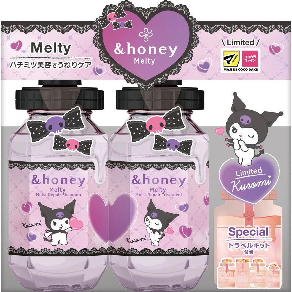 &Honey Kuromi Melty Shampoo & Hair Treatment Set 440ml + 445g Limited Edition - &HONEY