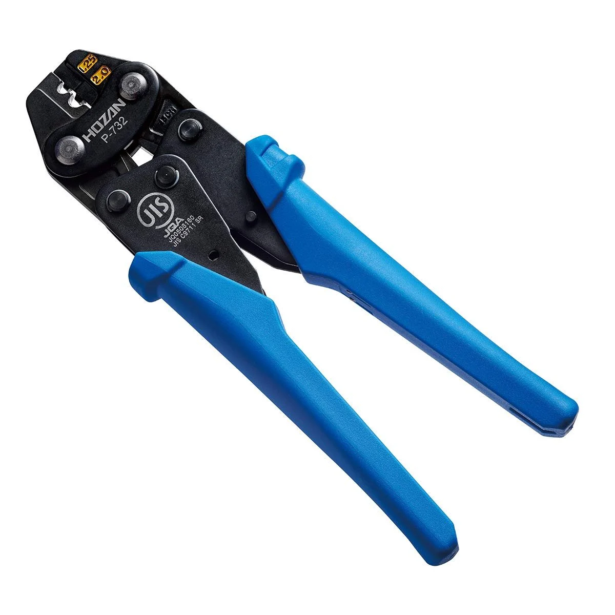 HOZAN Crimping tool (for bare crimp terminal / bare crimp sleeve) Crimping pliers compact type size 1.25/2 P-732