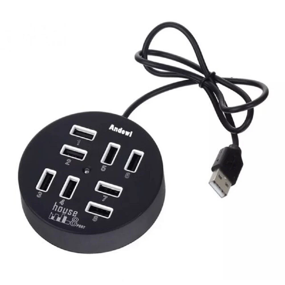 HUB USB 2.0 HI-SPEED 8 PORTE CON CAVO DA 60 CM CON CONNESSIONE USB-A Q-HU800
