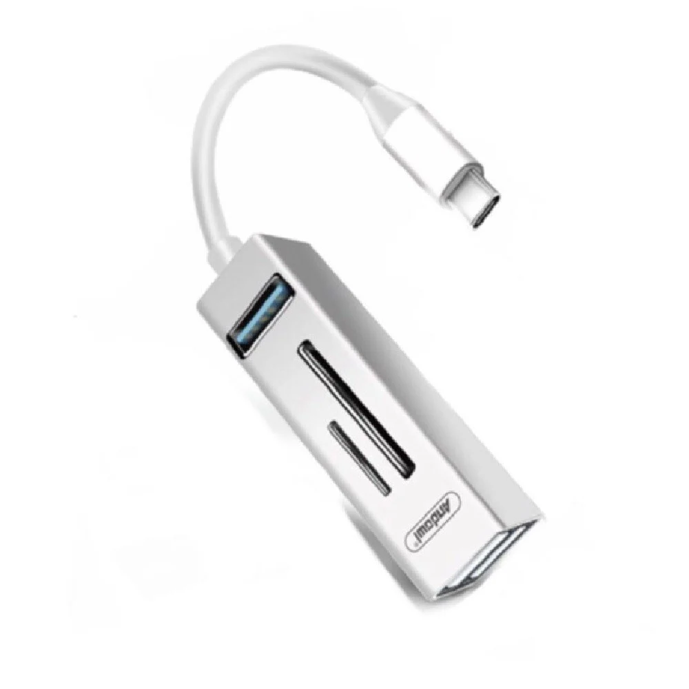 HUB USB Q-HU802 5 IN 1 ADATTATORE DA TIPO C A USB 3.0 CON CONNESSIONE DI TIPO C