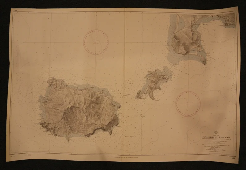 canali d’ischia e procida n. 129 (1958) - Carte nautiche, da pesca…