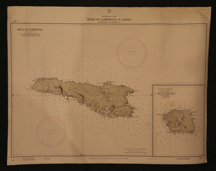 isole di lampedusa e linosa n. 217 (1975) - Carte nautiche, da pesca…