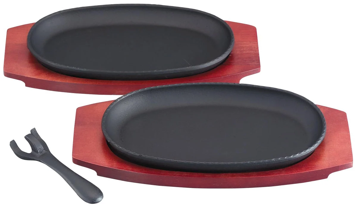 Ikenaga Iron Works Set di 2 Piastra per Steak 041303