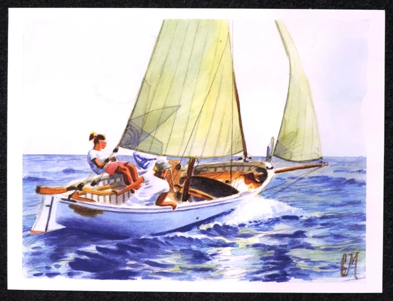 imbarcazione tradizionale – gozzo ligure con vela latina - Arredamento marinaresco