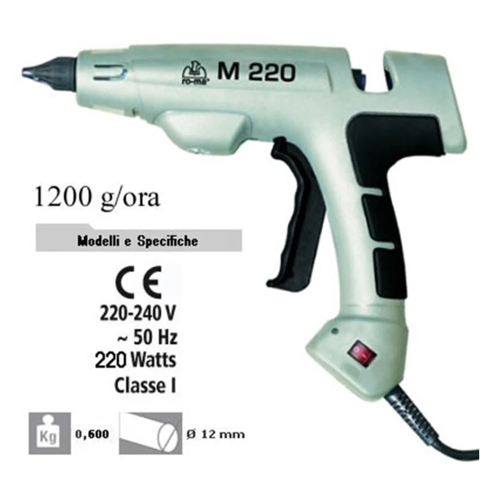 INCOLLATRICE M220 PROFESSIONALE 220W ROMEO MAESTRI PISTOLA PER COLLA A CALDO - Romeo Mestri ®