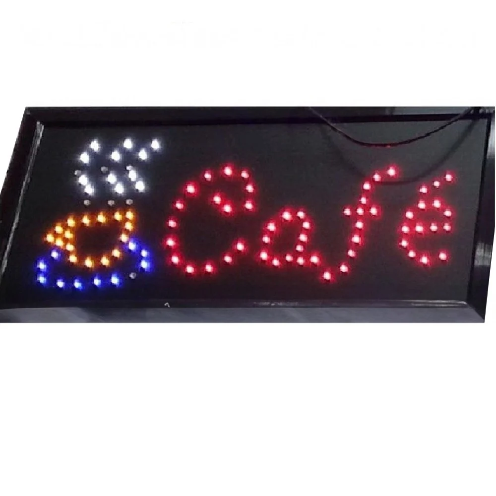 INSEGNA LED LUMINOSA DINAMICA CON SCRITTA "CAFE' " E TAZZA FUMANTE - TrAdE Shop Traesio