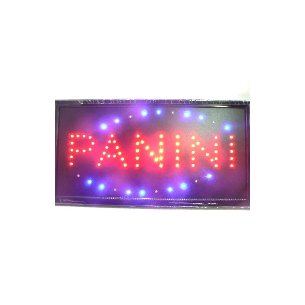 INSEGNA LUMINOSA A LED CON SCRITTA PANINI 47,5 x 25 x 2 cm 220V + GANCI - TrAdE Shop Traesio