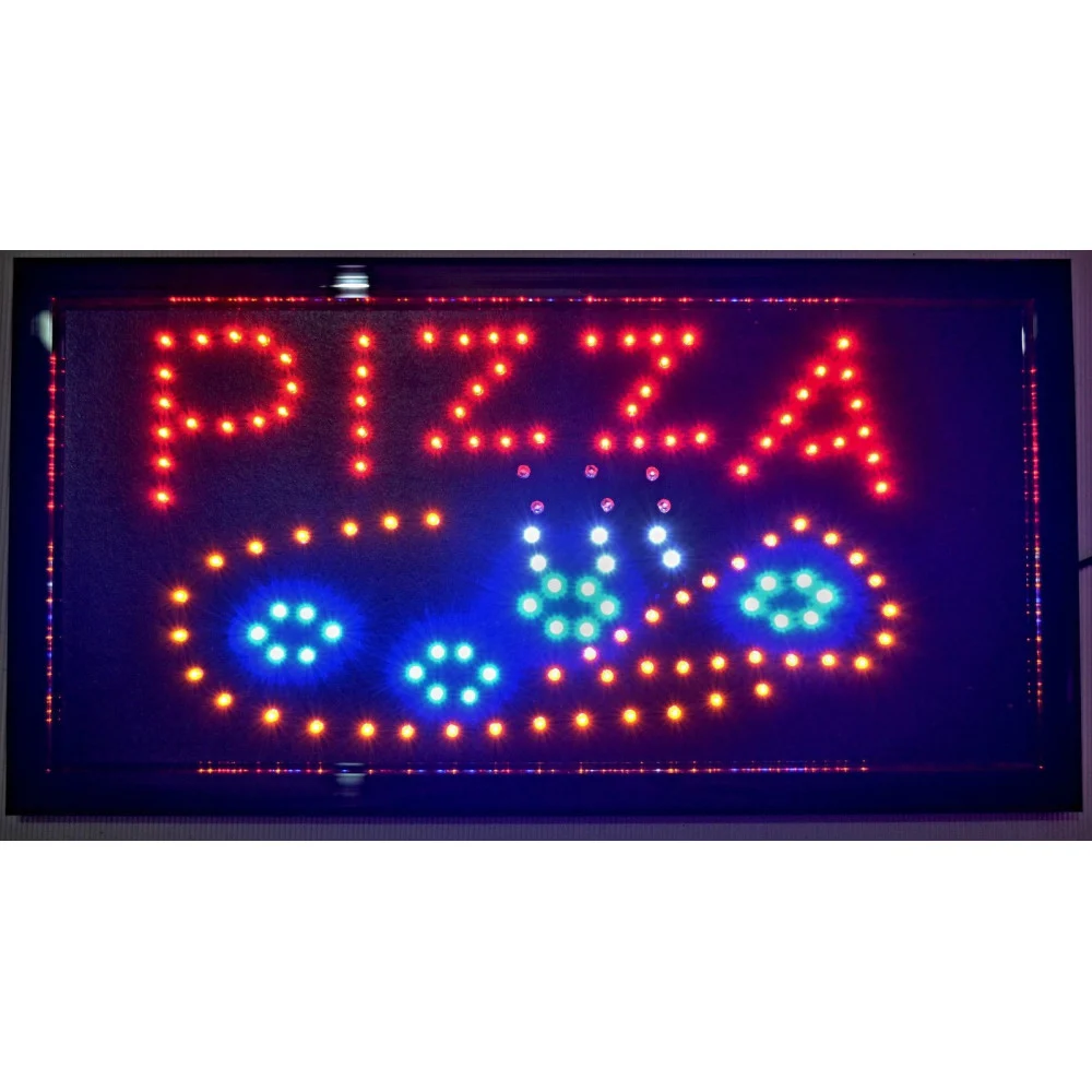 INSEGNA LUMINOSA A LED CON SCRITTA PIZZA PER PIZZERIA RISTORANTE BAR VETRINA - TrAdE Shop Traesio