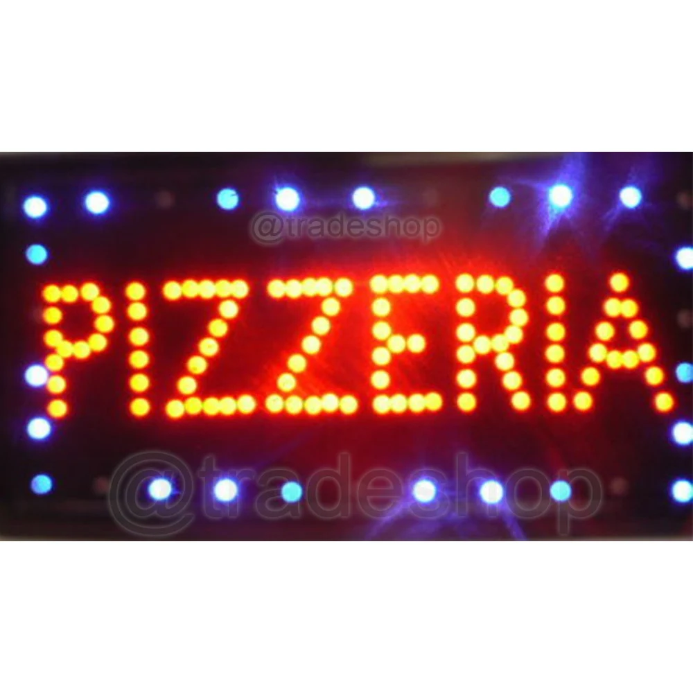 INSEGNA LUMINOSA A LED CON SCRITTA PIZZERIA PER RISTORANTI E BAR 50 X 25 CM - TrAdE Shop Traesio