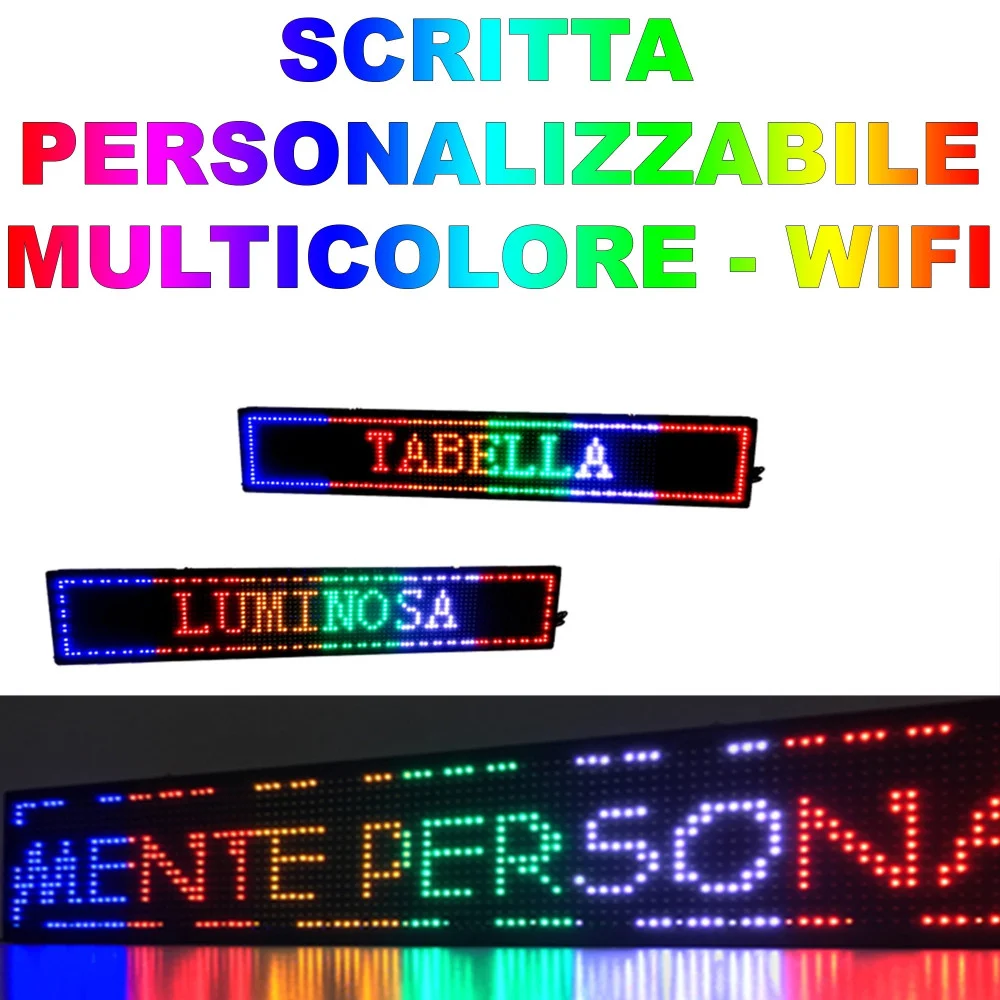 INSEGNA LUMINOSA A LED SCRITTA PERSONALIZZATA SCORREVOLE TABELLA 100 X 20 CM - TrAdE Shop Traesio