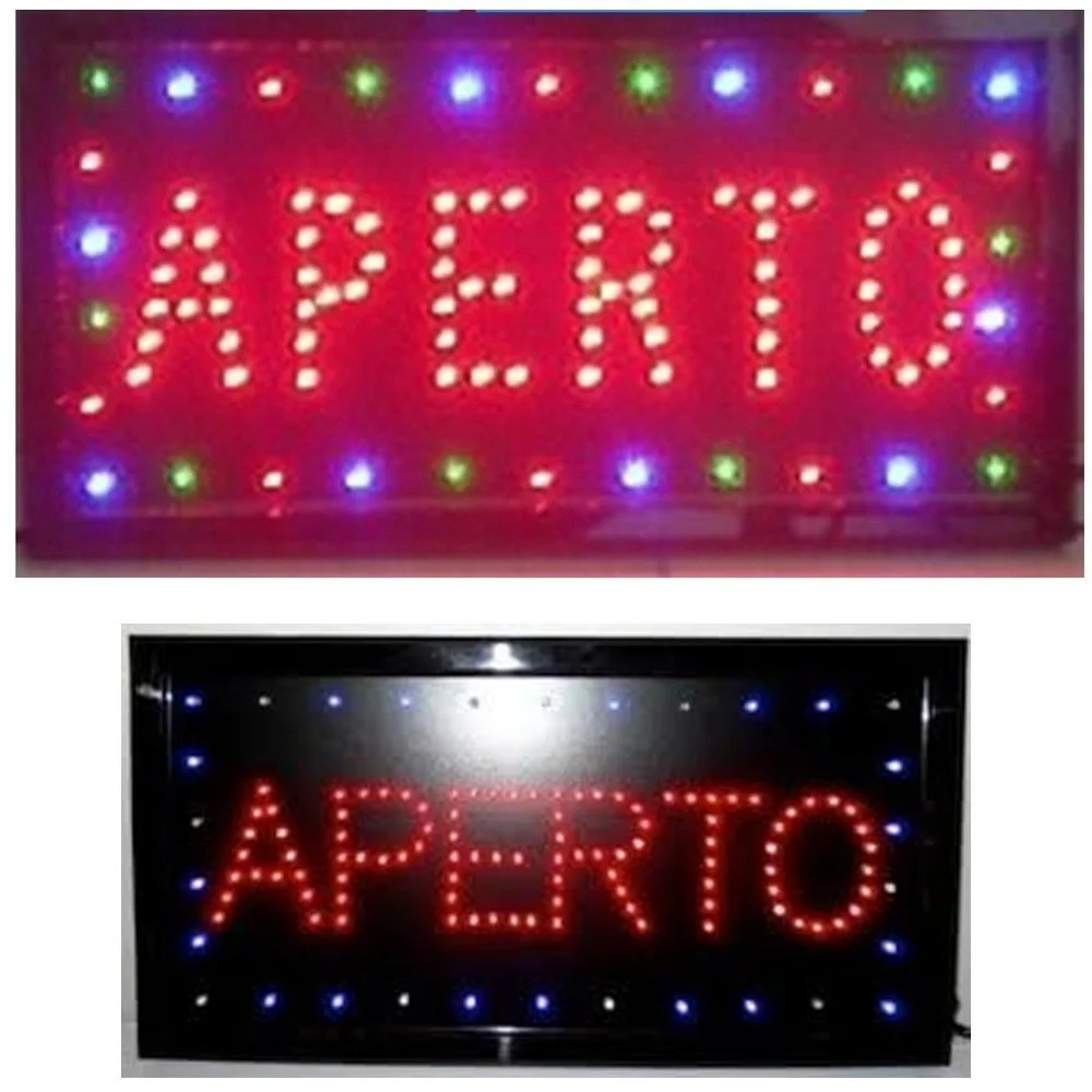 INSEGNA LUMINOSA INSEGNE LUMINOSE A LED CON SCRITTA APERTO PER LOCALI COMMERCIAL - TrAdE Shop Traesio