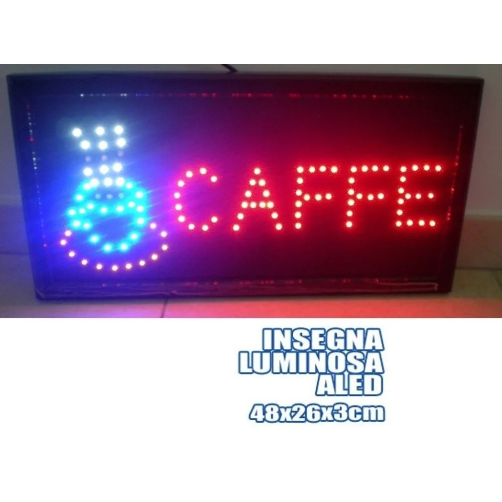INSEGNA LUMINOSA INSEGNE LUMINOSE A LED CON SCRITTA CAFFE CAFFè CAFFE' - TrAdE Shop Traesio