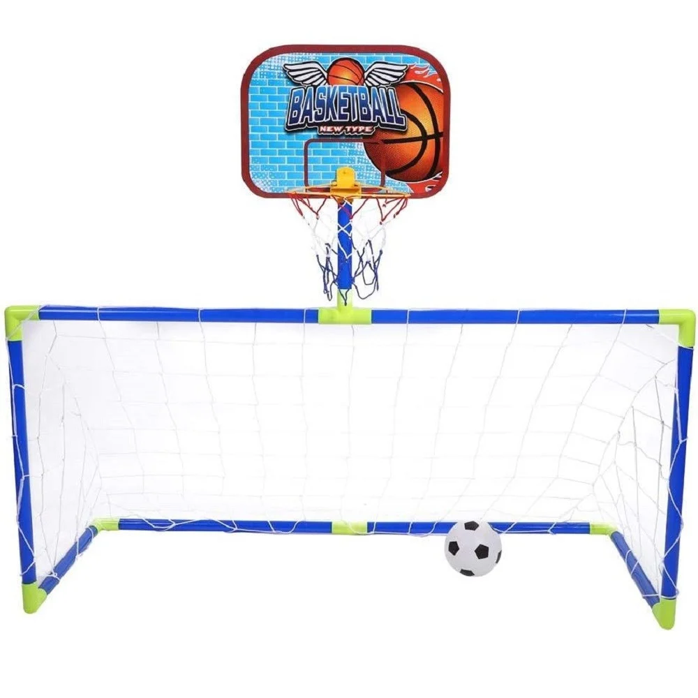 INSIEME SPORT DI PALLACANESTRO CALCIO PIEGHEVOLE PORTATILE BAMBINI POMPA REGALO - TrAdE Shop Traesio