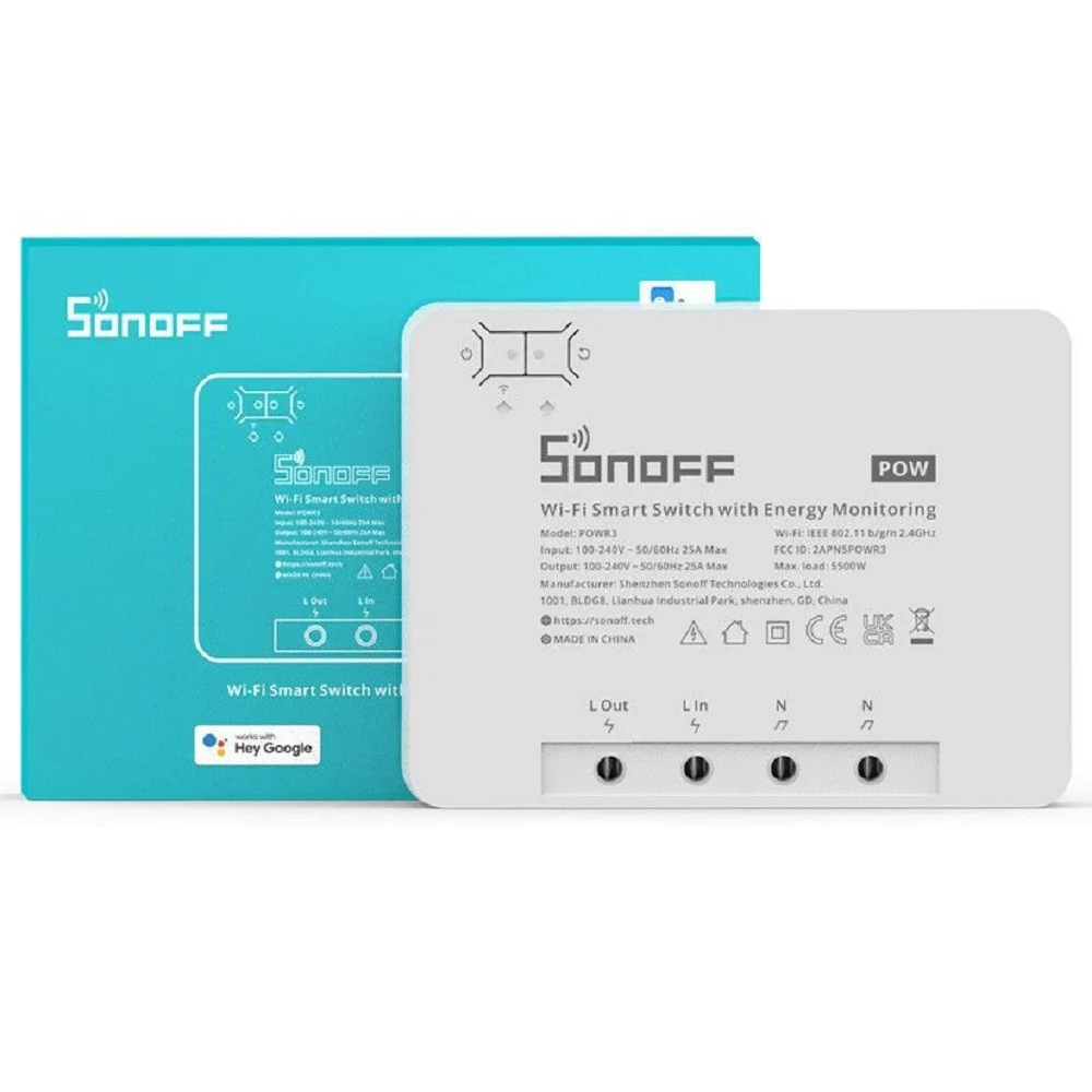 INTERRUTTORE CONTATORE WIFI SMART CON MONITORAGGIO ENERGETICO ALEXA SONOFF POWR3 - TrAdE Shop Traesio