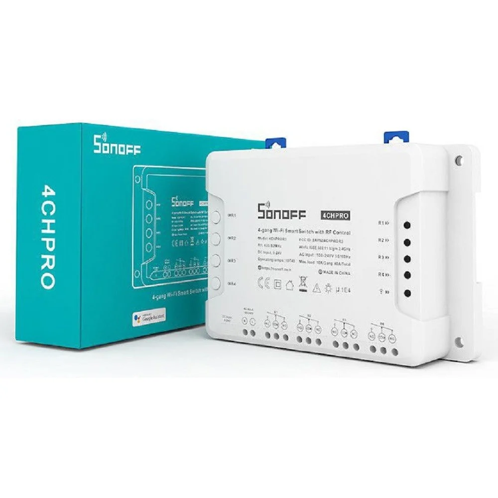 INTERRUTTORE SMART WIFI 4GANG 4CH CASA INTELLIGENTE ALEXA GOOGLE SONOFF 4CHPROR3 - TrAdE Shop Traesio