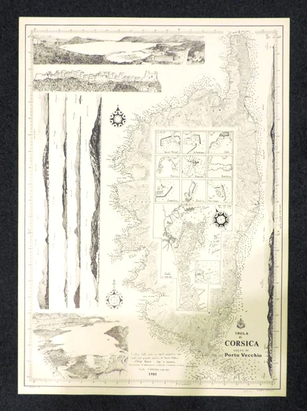 carta – isola di corsica – golfo di porto vecchio (1981) - Arredamento marinaresco