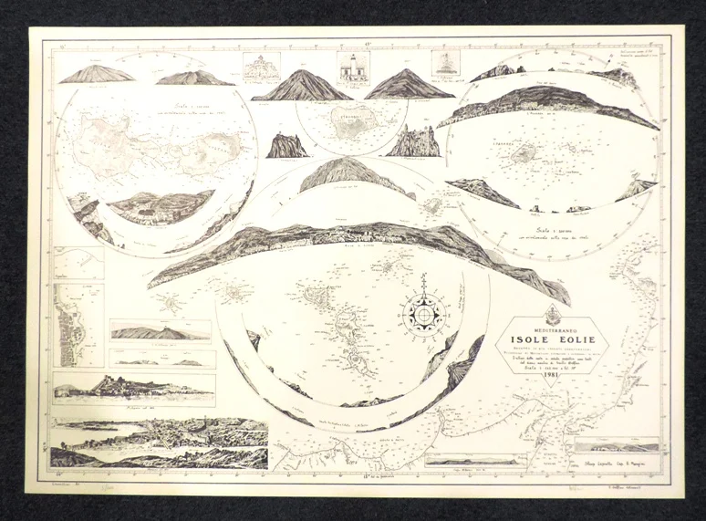 carta – isole eolie – mediterraneo (1981) - Arredamento marinaresco