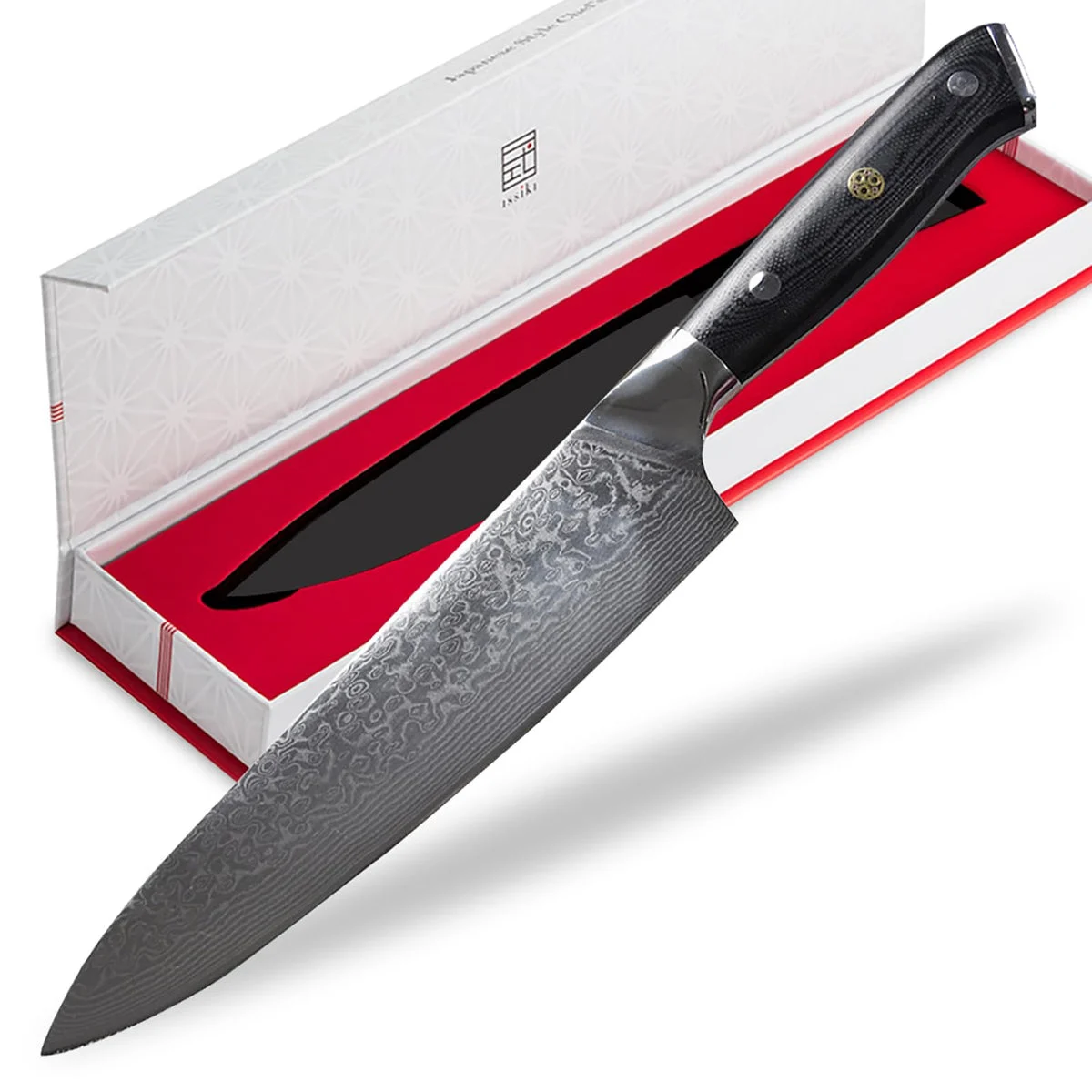 ISSIKI Gyuto Knife Chef's Knife V-Gold No.10 Damascus Steel 200mm