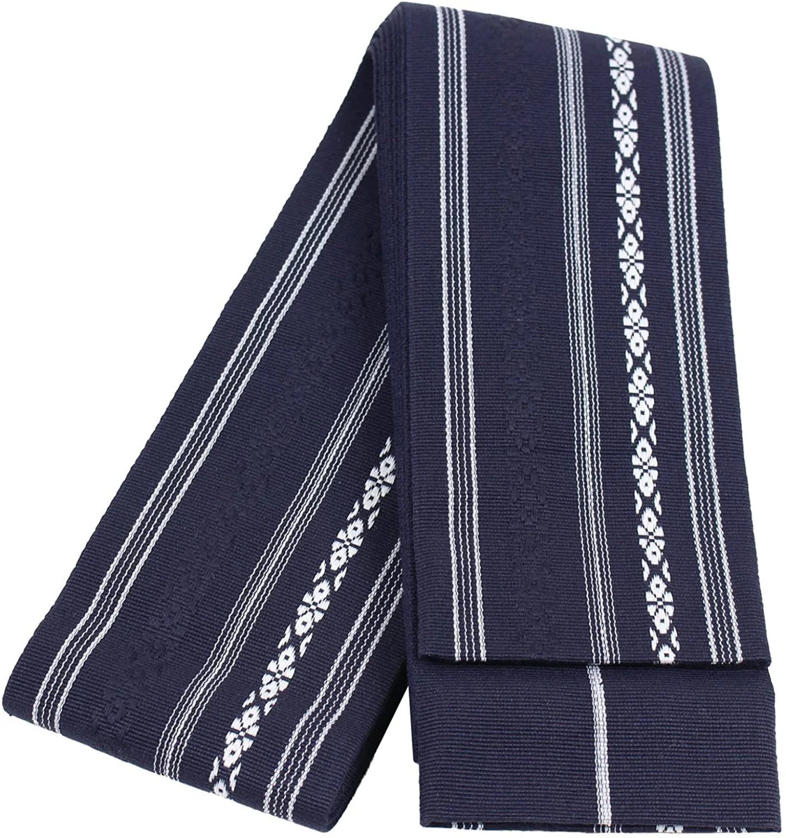 Obi Belt Giapponese in Cotone per Uomini con Guida per Legare, Navy - WAFUU JAPAN