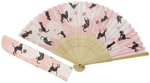 Abanico Tradicional Japonés SENSU Gato Neko L:210mm Patrón K-109