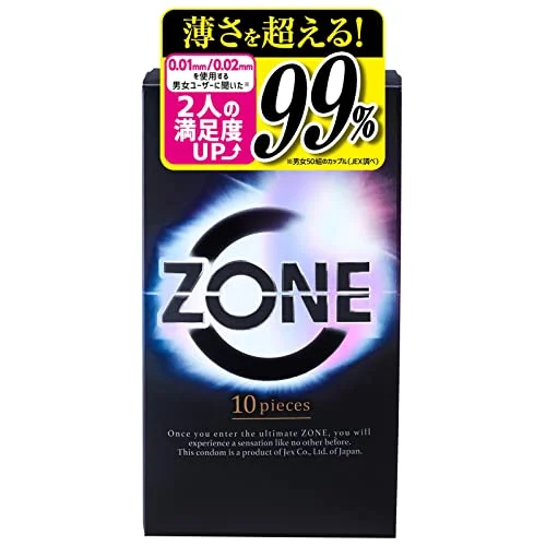 JEX Condom ZONE 10 Condoms - Ultra Thin - 10 Pack - Clear - 10 Count