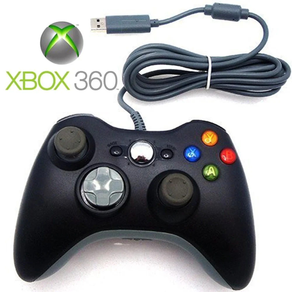 JOYSTICK JOYPAD CONTROLLER NERO PER XBOX 360 X360 CON CAVO FILO USB COMPATIBILE - TrAdE Shop Traesio