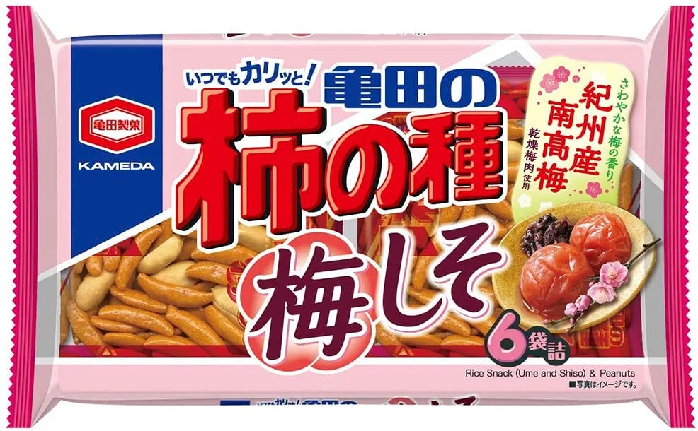 Kakinotane Shiso Plum Snacks 6 Bags 164g x 12 Bags - Kameda