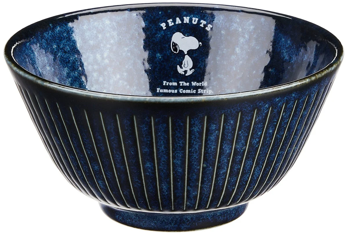 Kaneshotouki Snoopy Peanut Indigo Rice Bowl 614110