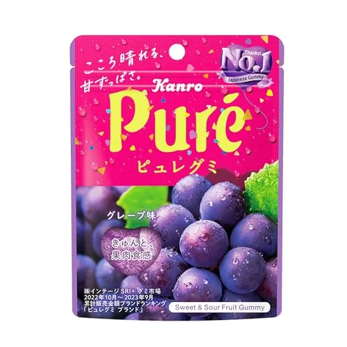 Kanro Pure Gummy Grape 56g Pack of 6