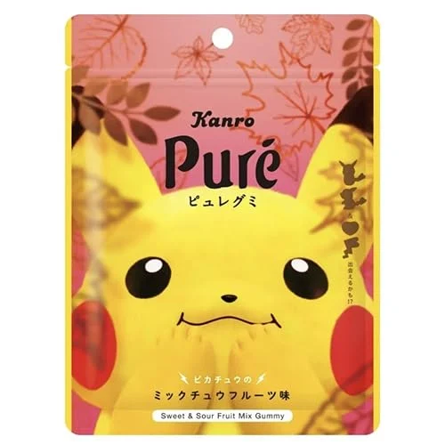 Kanro Pure Gummy Pokemon Pikachu Mix Fruit Flavor 52g x 6 Bags