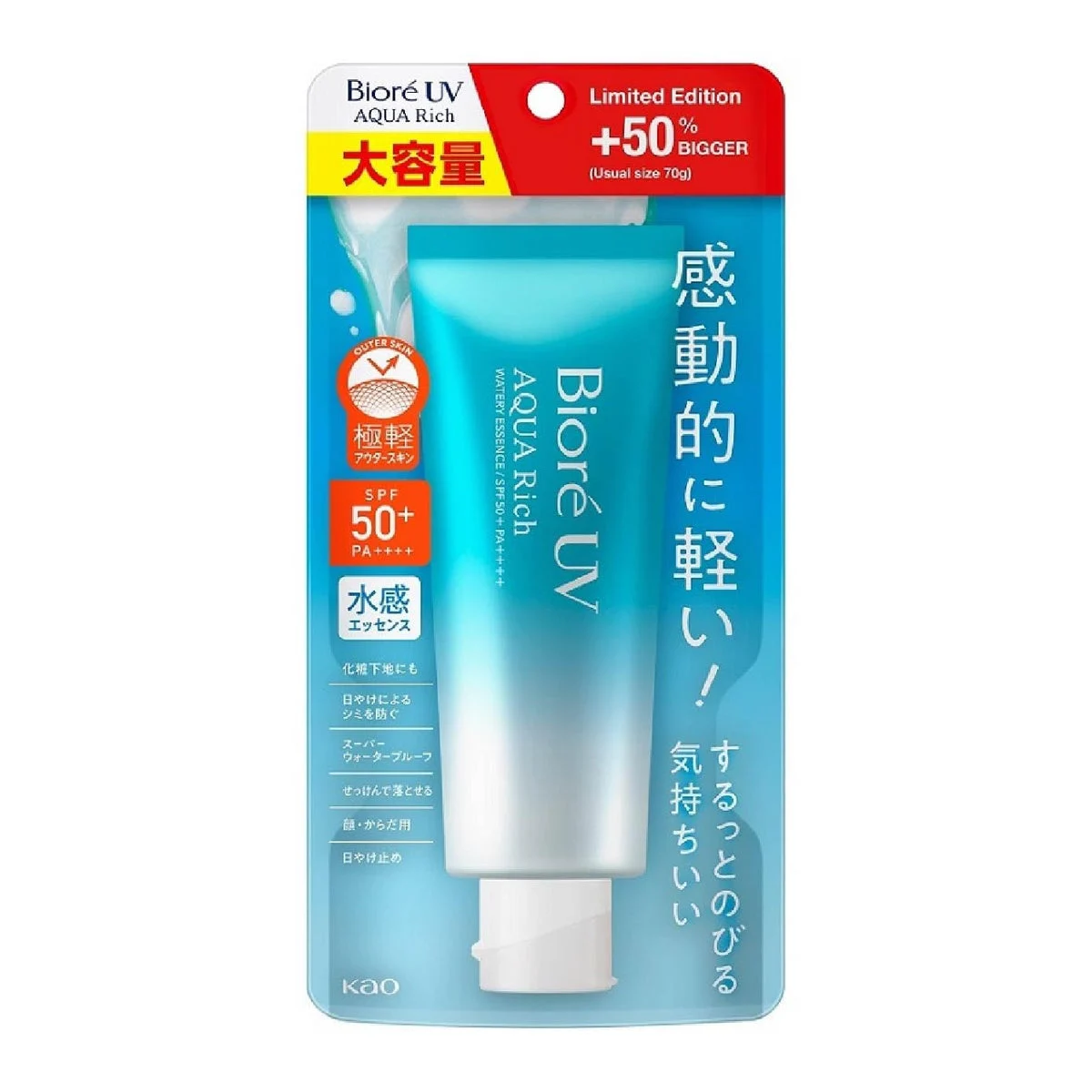 Kao Biore SPF50+ UV Aqua Rich Watery Essence Gel 105g
