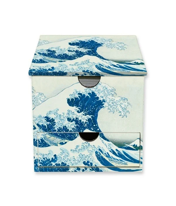 Katsushika Hokusai: The Great Wave Flame Tree Memo Box with Drawer - Prodotti vari
