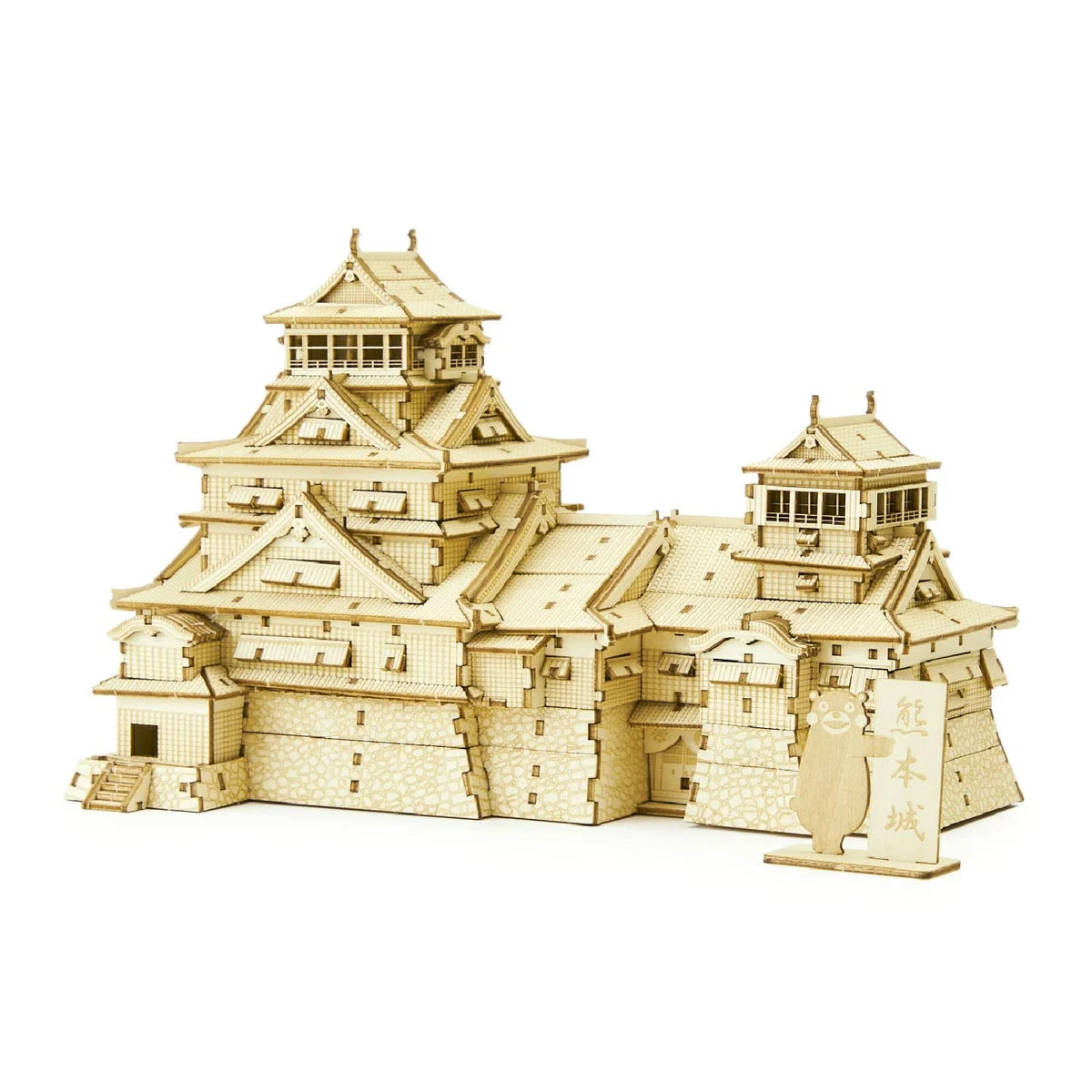 Ki-gu-mi Puzzle 3D in Legno Castello di Kumamoto Kit Fai da Te Giocattolo