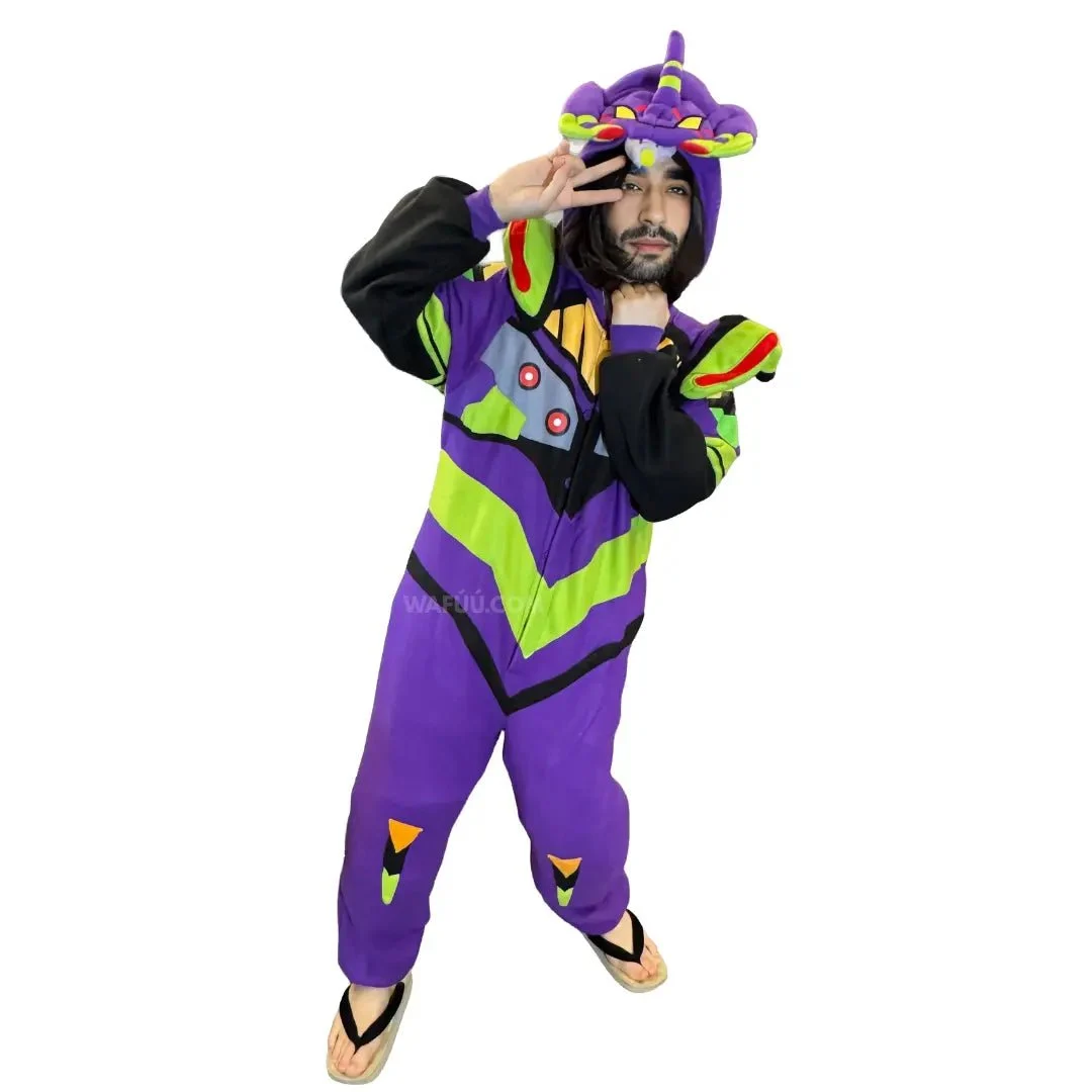 Kigurumi Evangelion Unit-01 Onesie Glow al Buio EVA-005 Fleece 100% Poliestere