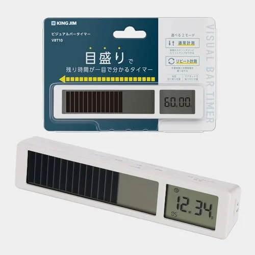 King Jim Visual Bar Timer Timer con Visualizzazione del Tempo Rimanente VBT10-W Bianco