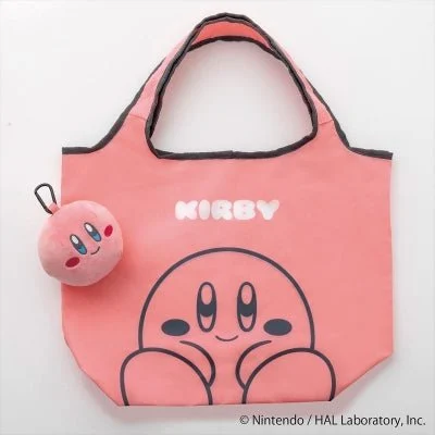 Kirby Borsa Eco Pouch Plush Smiling 32x41x15 cm, Diametro 9 cm - WAFUU JAPAN