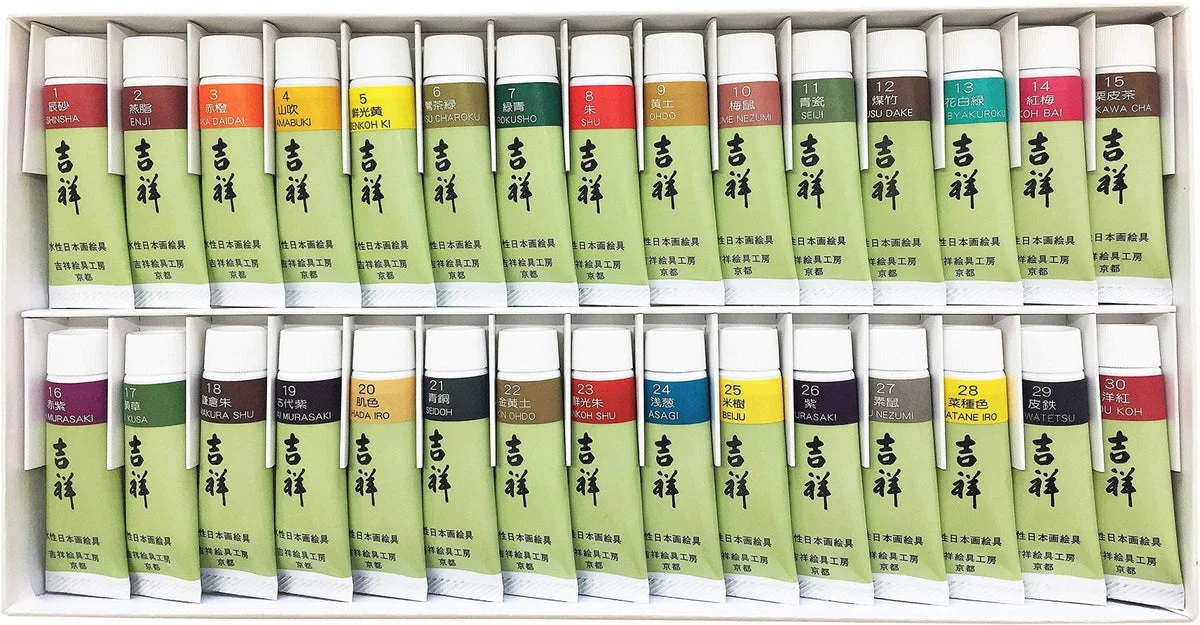 Kissho Japanese Painting Tube Paint Set 30 Colors No.1
