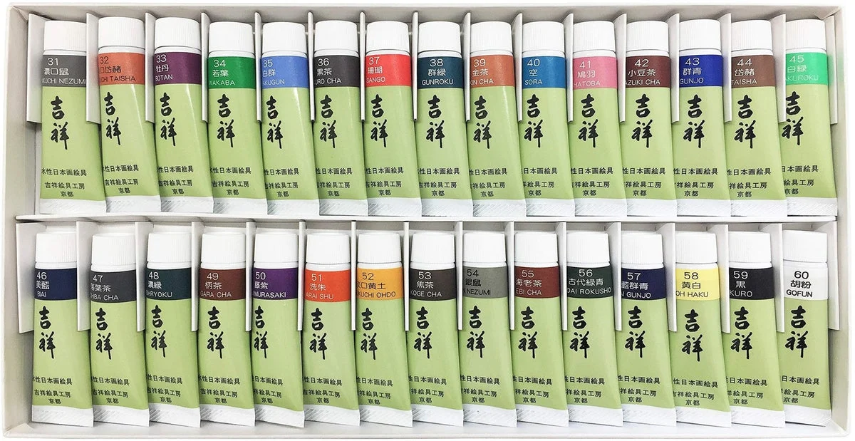 Kissho Set di colori in tubetto per pittura giapponese No.2 30 colori