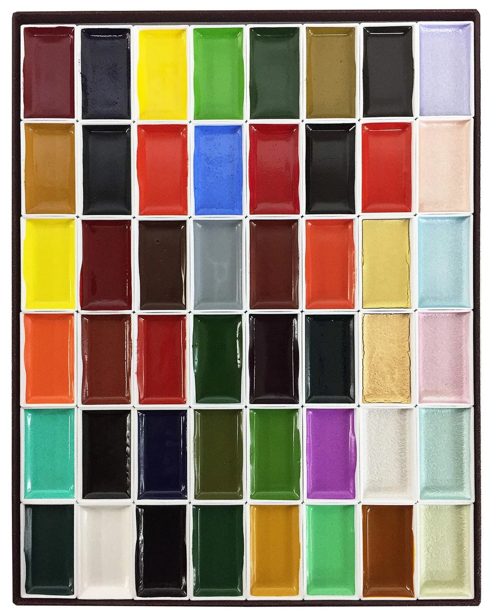 Kissho Set di Acquerelli Premium 48 Colori per Artisti e Principianti
