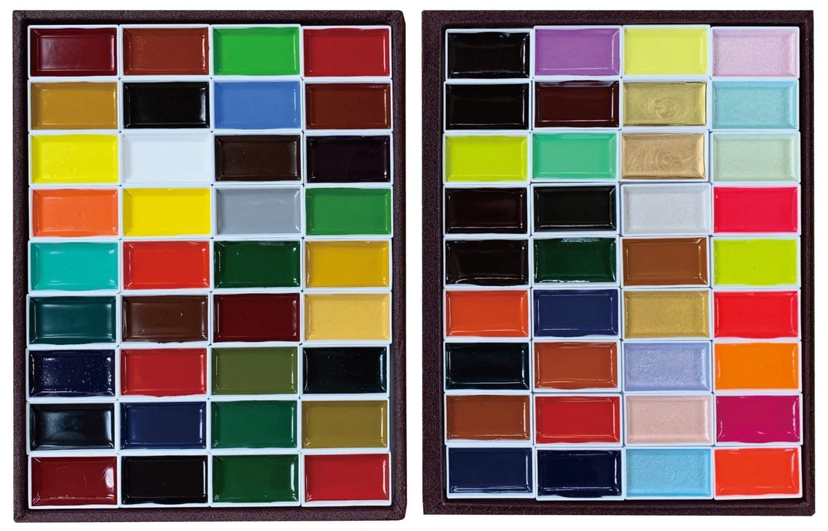 Kissho Set Acquerelli Premium 36 Colori Due Livelli Spazio Compatto