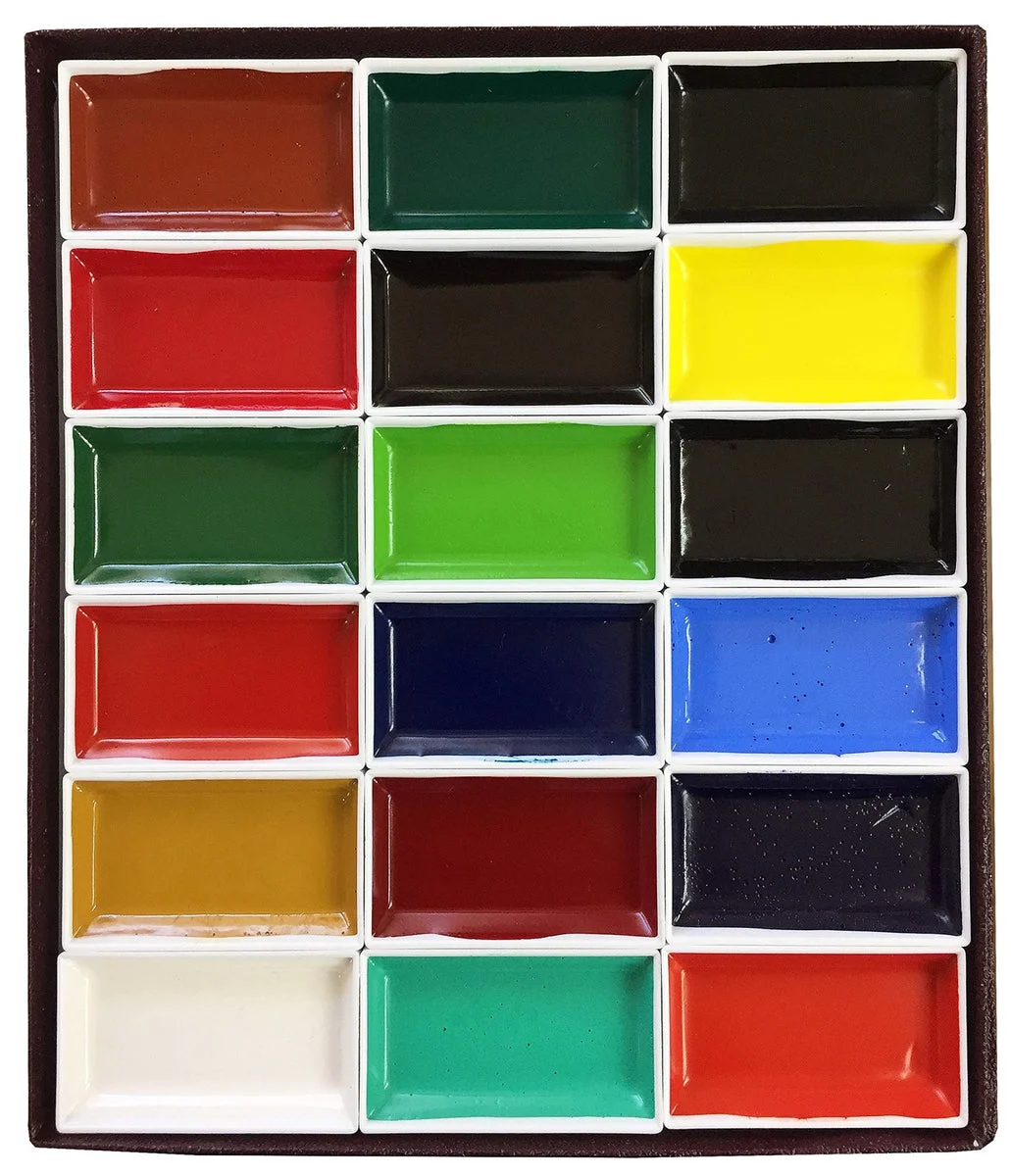 Kissho Set di acquerelli per pittura giapponese di qualità superiore 18 colori