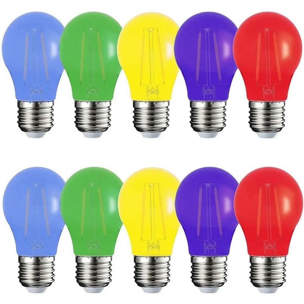 KIT 10 PEZZI LAMPADINA LED ABS ACRILICO 220 LM LUCE CALDA COLORATA FILAMENTO E27 - TrAdE Shop Traesio