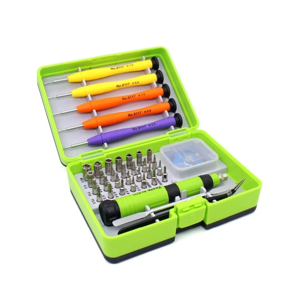 KIT 36 ATTREZZI 8117 CACCIAVITE PRECISIONE TOOLS RIPARAZIONE PINZETTA SMARTPHONE - TrAdE Shop Traesio