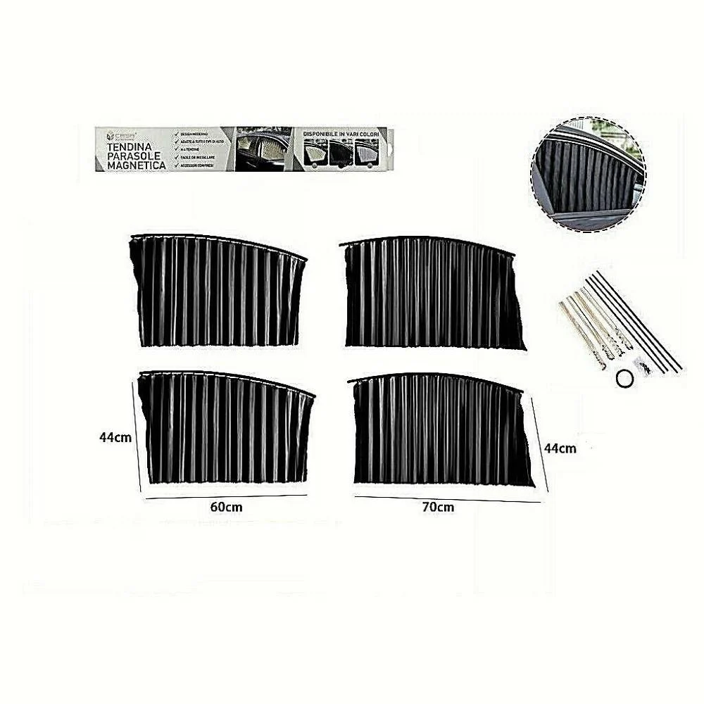 KIT 4PZ TENDA TENDINA PARASOLE PROTEGGI SOLE RAGGI UV MAGNETICA AUTO NERA 70168 - TrAdE Shop Traesio