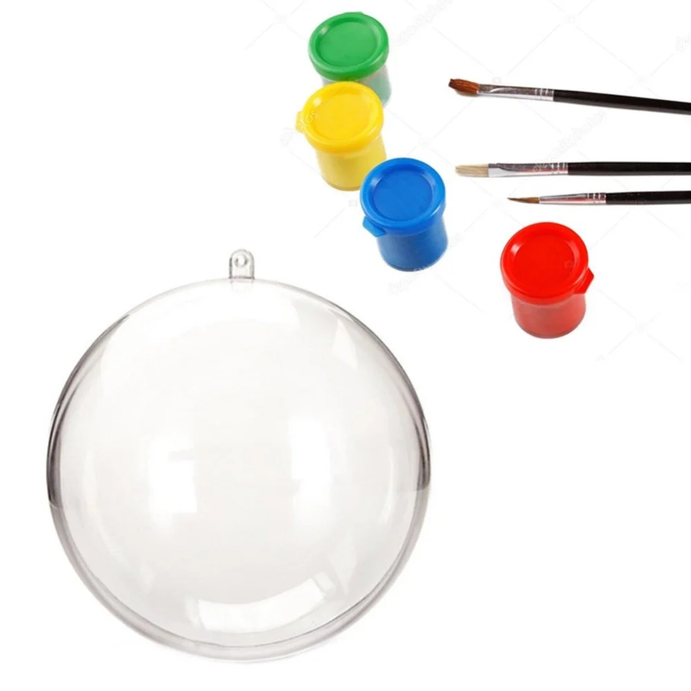 KIT 6 PALLINE TRASPARENTI DA 10CM CON TEMPERE E PENNELLI DECORAZIONI NATALIZIE - TrAdE Shop Traesio