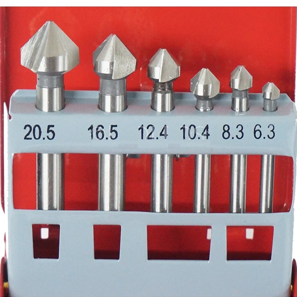 KIT 6PZ FRESE SVASATORI PER TORNIO TRAPANO COLONNA SVASARE SVASATORE SVASATO - TrAdE Shop Traesio