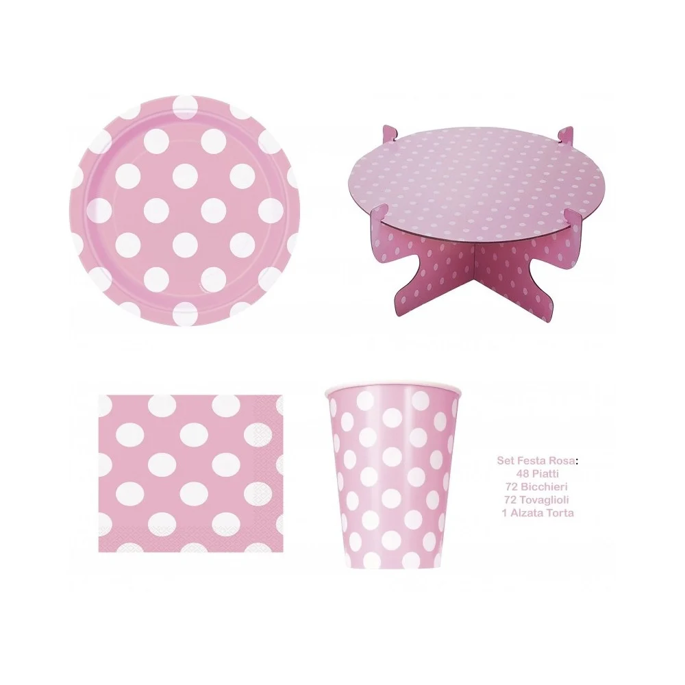 KIT 72 TOVAGLIOLI DI CARTA 72 BICCHIERI 48 PIATTI 1 ALZATA TORTA USA E GETTA - TrAdE Shop Traesio