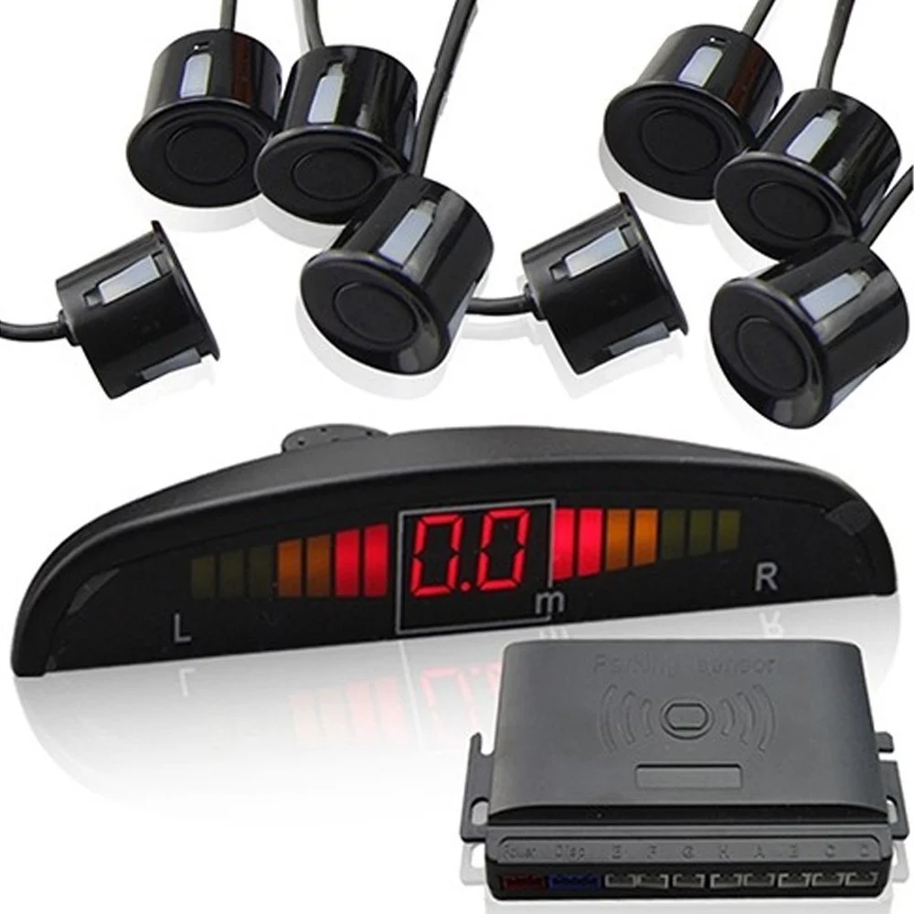 KIT 8 SENSORI DI PARCHEGGIO AUTO + DISPLAY LED+SUONO + RADAR CICALINO ACUSTICO - TrAdE Shop Traesio