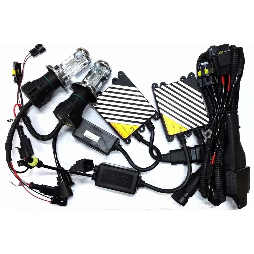 KIT BIXENON H4 H4-3 6000K 55W HID COPPIA FARI LUCE PER AUTO CENTRALINA